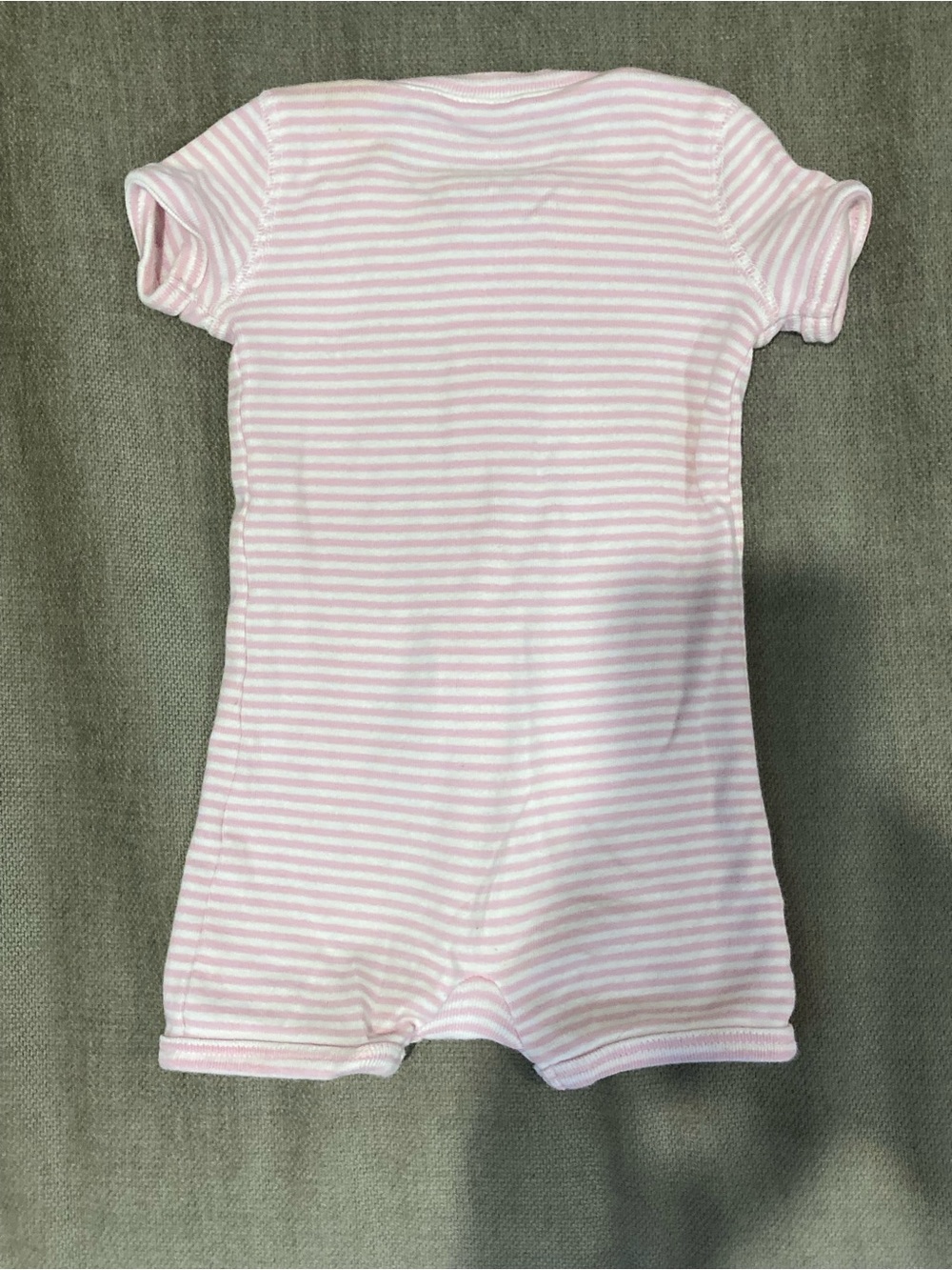Primary Soft Pink Stripe Zipper Baby One-Piece - Picture 3 of 4